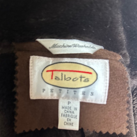 Talbots Faux Shearling Brown Coat Women’s Petite P - Picture 4 of 6